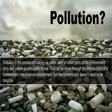 Pollution of air , water and land | PDF
