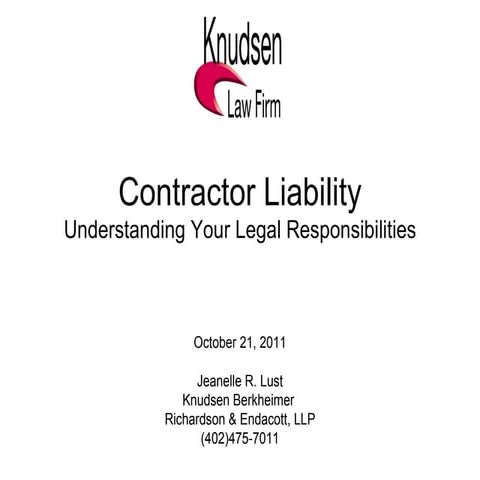 Contractor Liability | PPT