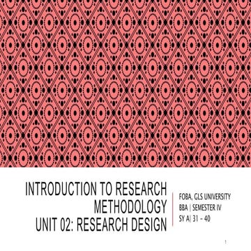 Research Design Presentation