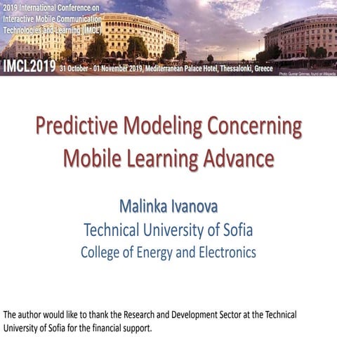 Predictive Modeling Concerning Mobile Learning Advance