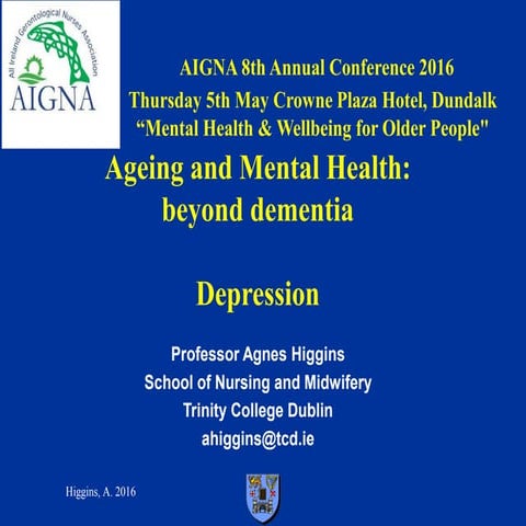Ageing & Mental Health : Beyond Dementia - Depression | PDF