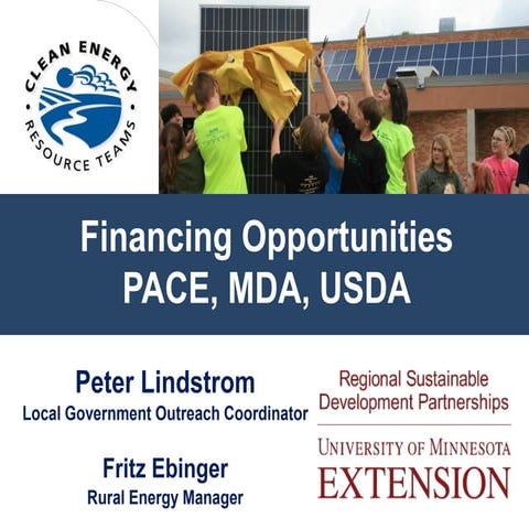 Financing Opportunities: PACE, MDA, and USDA