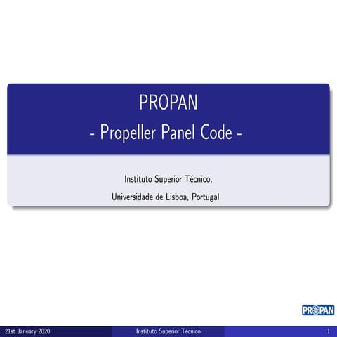 PROPAN - Propeller Panel Code