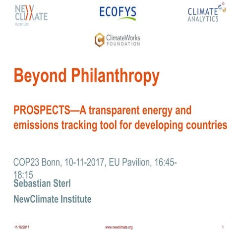 PROSPECTS - A transparent energy and emissions tracking tool for developing c...