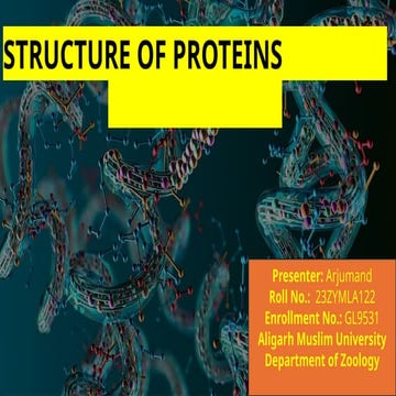 Presentation protein structure......by ARJUMAND, ALIGARH MUSLIM UNIVERSITY