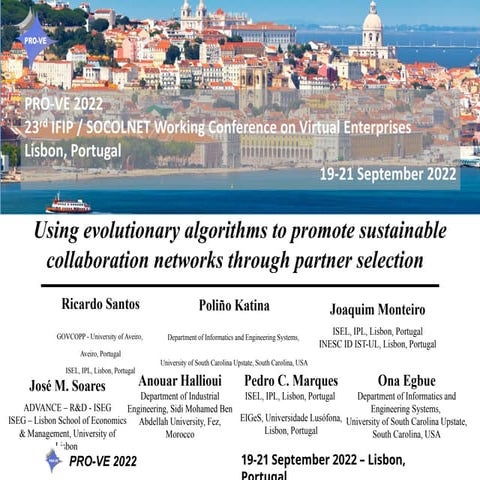 Using Evolutionary Algorithms to Enhance Sustainable Collaboration ...