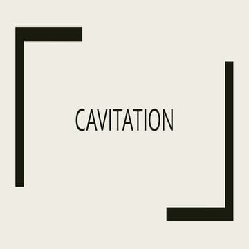 Cavitation in pumps