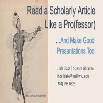 Presentation read an article like a professor