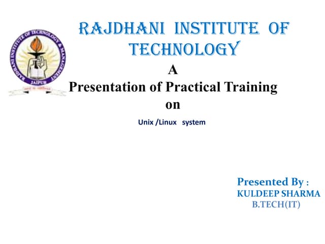 Presentation  for  RHCE in linux 