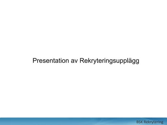 Rekrytering | PDF