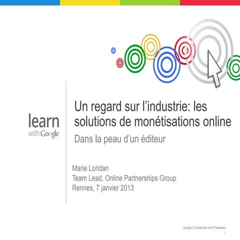 Presentation Google solutions de monétisation