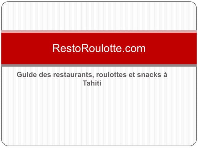 Presentation RestoRoulotte.com
