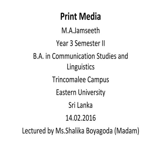 Presentation role of jounalist