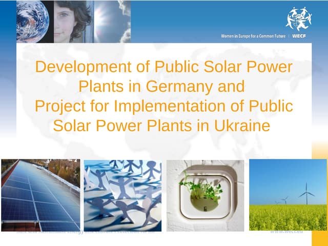 Development of public solar power plants in Germany and project for implementation of public solar plants in Ukraine