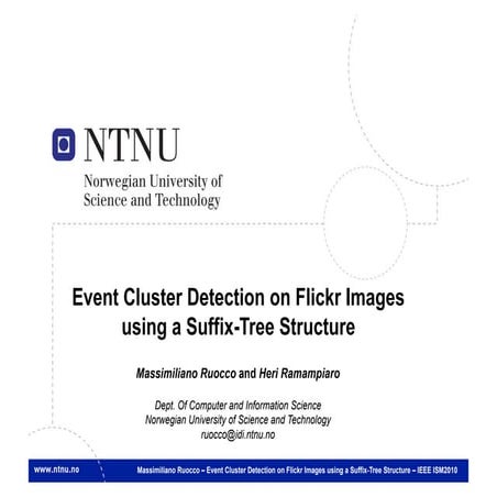 Event Clusters Detection on Flickr Images using a Suffix-Tree Structure