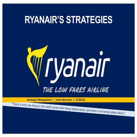Ryanair Strategic Management & Marketing Strategy