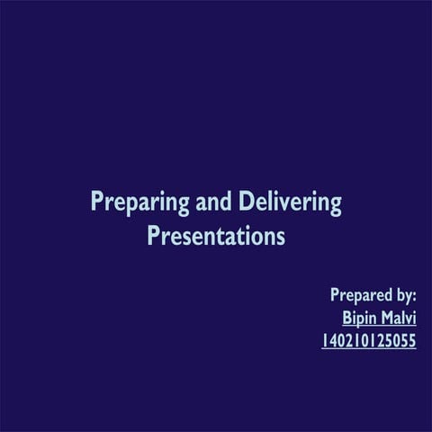 Presentations By Bipin Malvi