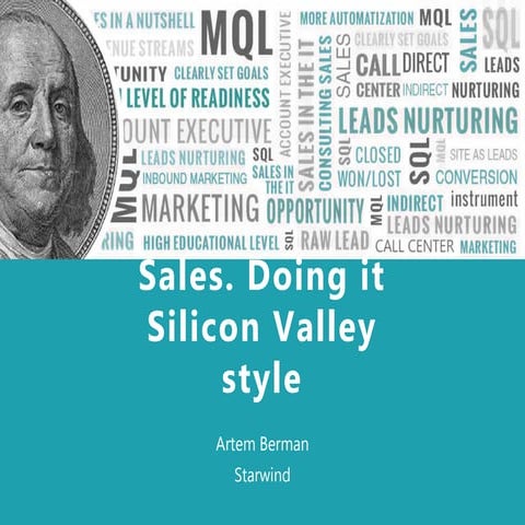 Sales. Doing it Sillicon Valley style.