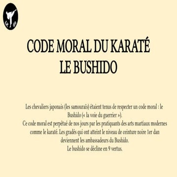 CODE MORAL du karateka | PPTX