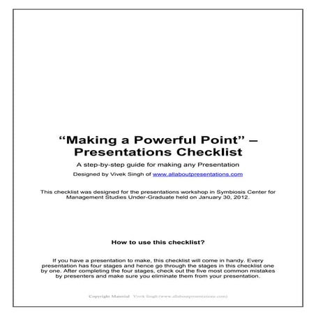 Presentations Checklist