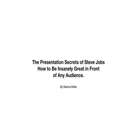 Presentation Secrets of Steve Jobs 