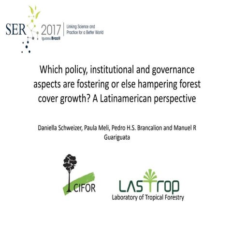 Which policy, institutional and governance aspects are fostering or else hamp...