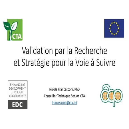 Présentation du Dr. Nicola Francesconi