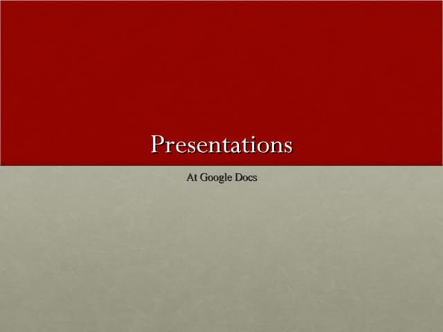 Presentations Google Docs