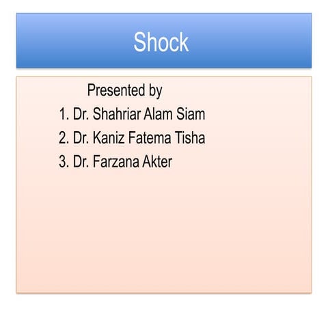 SHOCK AND ITS MANAGEMENT.ppt. detailed slides | PPT