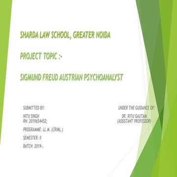 Sigmund Freud's Theory of Criminology 