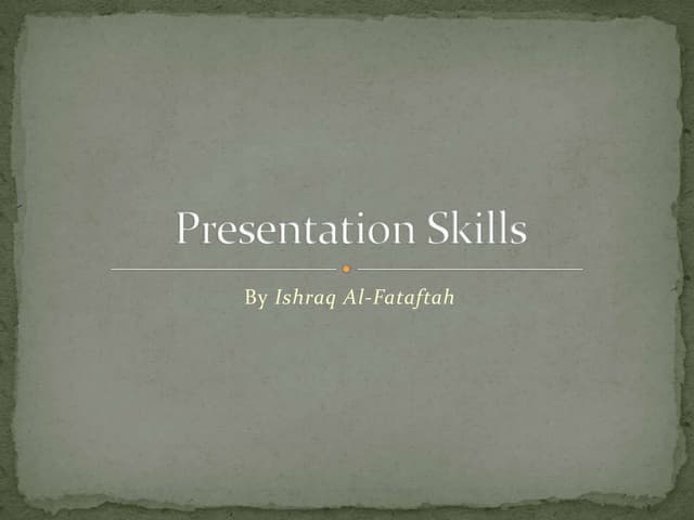Presentation skills