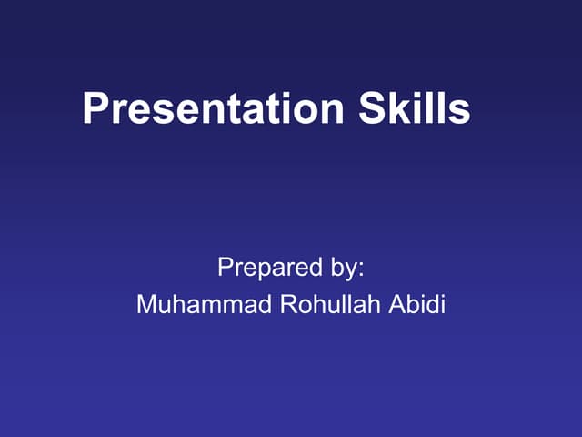 Presentation Skills