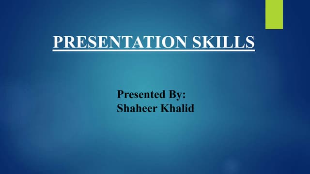 Presentation skills