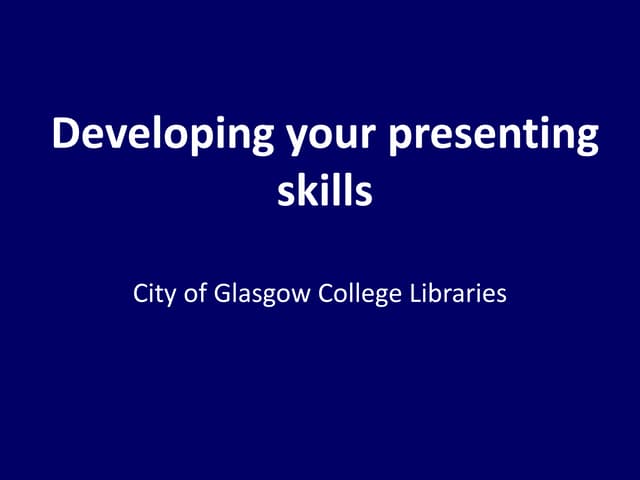 Presentation skills