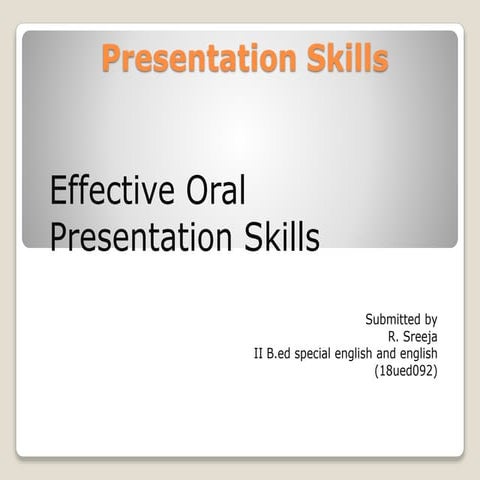 oral Presentation skills