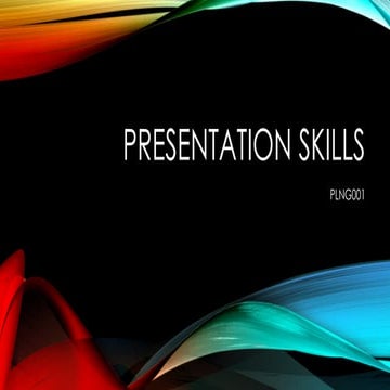Basic of Presentation skills. This includes slides design and basic requireme...