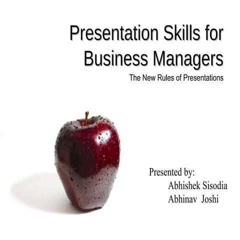 Presentation skills for business managers