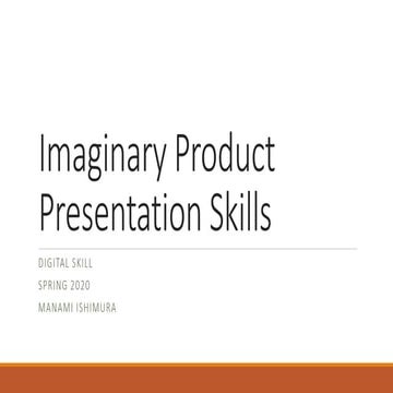 Presentation skills imaginary product | PPTX