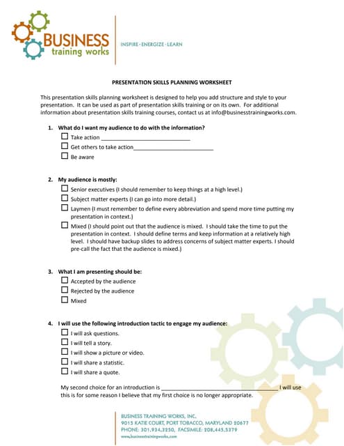 Job interview questions worksheet | DOC