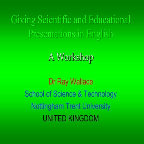 Presentation Skills Workshop