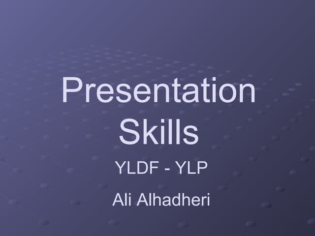 Presentation skills
