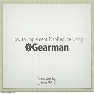 MapReduce Using Perl and Gearman