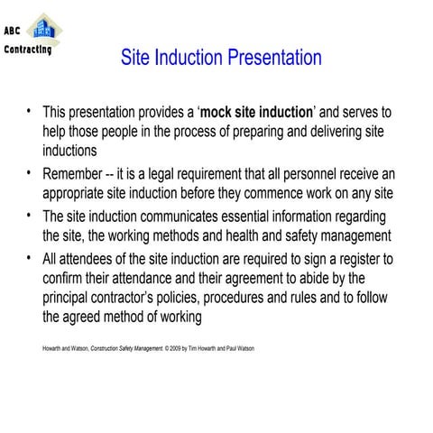 EHS induction Presentation slides