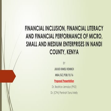 SME Financial Inclusion Presentation Slides Kemboi 2025 | PPTX