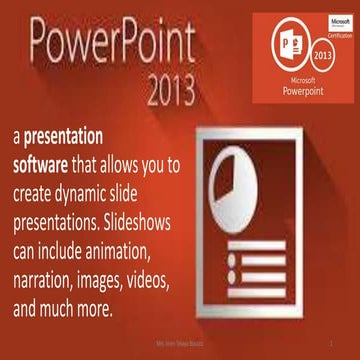 Presentation software powerpoint 2013