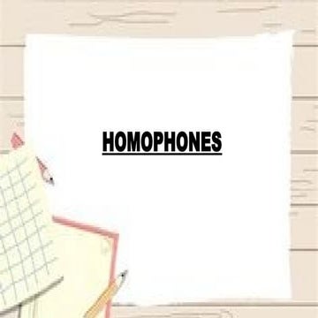 Homophones Presentation | PPTX