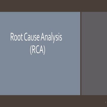 Root Cause Analysis