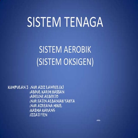 Presentation sport science(sistem aerobik oksigen)