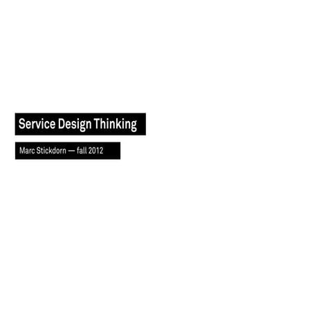 Service Design Thinking