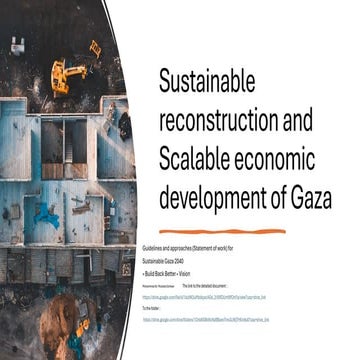 Sustainable Reconstruction and Scalable Economic Development of Gaza ...